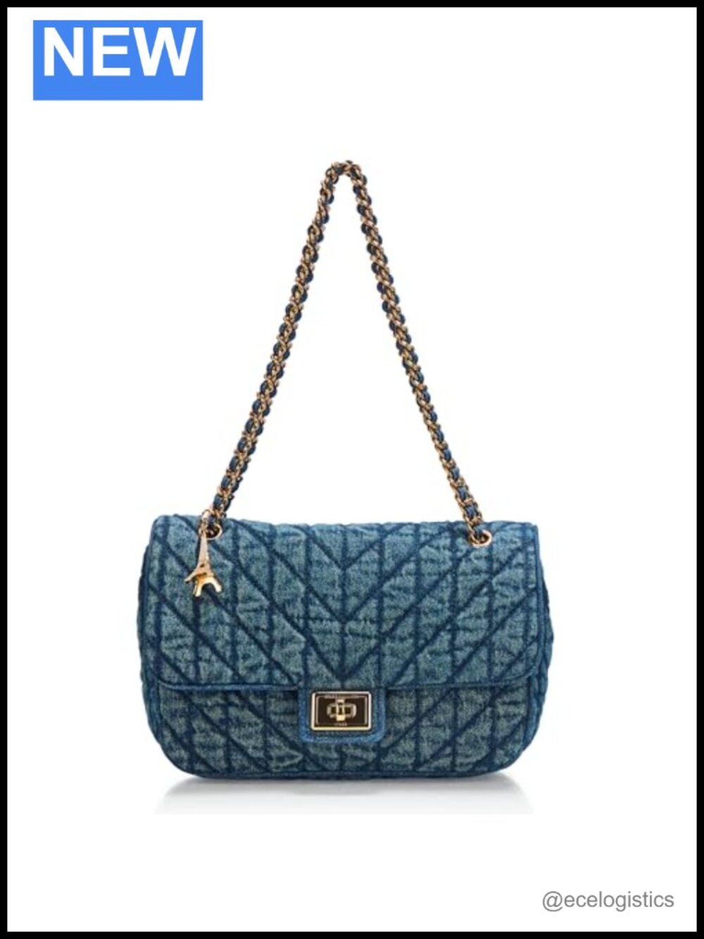 Karl Lagerfeld Agyness Shoulder Bag with Paris Charm, Leather, Everyday